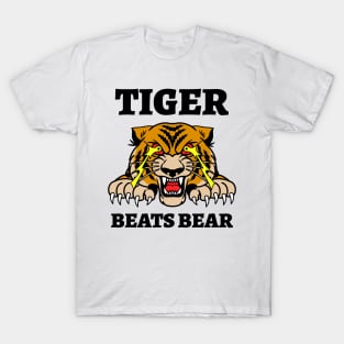 Tiger Beats Bear Animal Facts T-Shirt